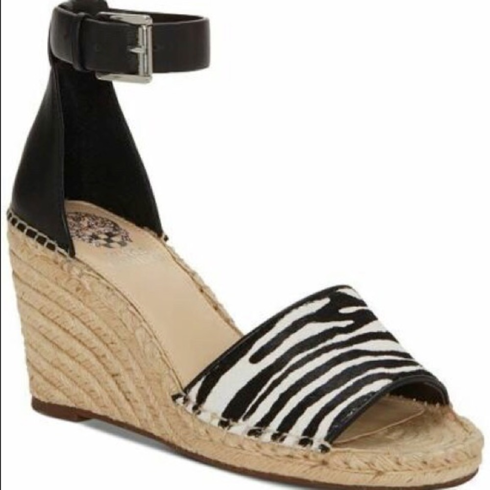 Vince Camuto Zebra Leera Espadrille Wedge Heels